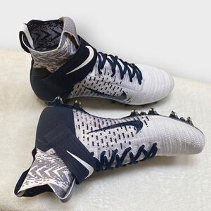 Nike Alpha Menace Elite 2 Flyknit Navy Football Cleats BV2077-101 Mens size 10.5